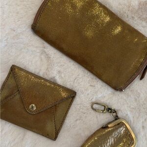 HOBO Gold Cosmetic Bags & Cases Set